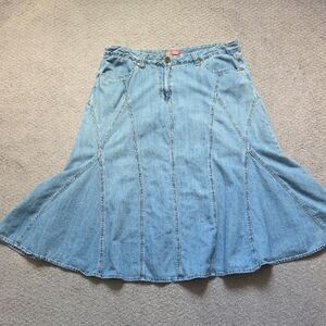 Faded Glory Light Blue A-Line Denim Skirt
